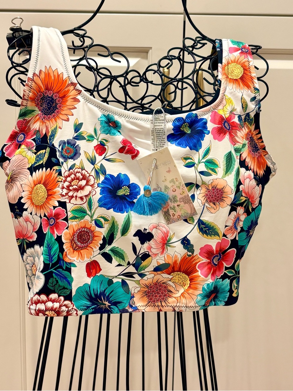 Johnny Was mirror & evening palace crop bikini